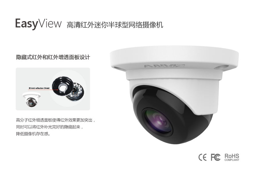 EA4502-IR(E)A 200萬像素高清紅外迷你半球型網絡攝像機